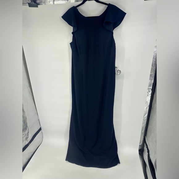 Adrianna Papell knit crepe maxi gown in midnight navy blue size 20 NWT $179 - Picture 3 of 8